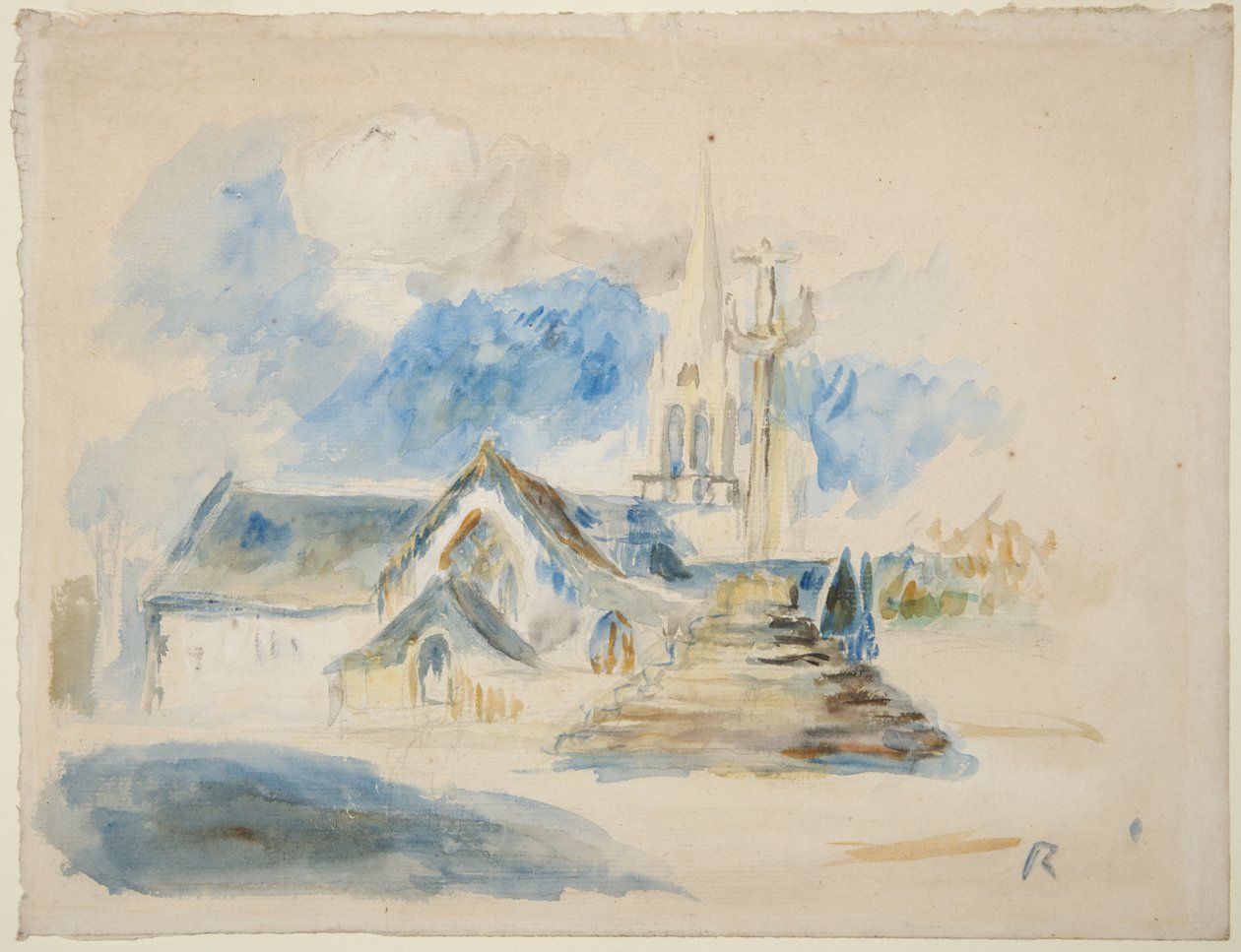 The Calvaire and the Church of Nizon, Close to Pont-Aven by Pierre-Auguste Renoir