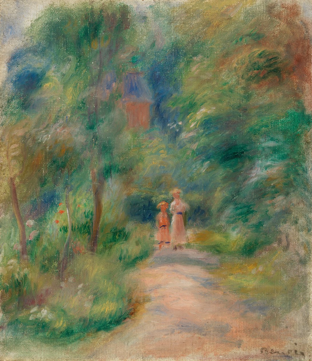 Two Figures on a Path by Pierre-Auguste Renoir