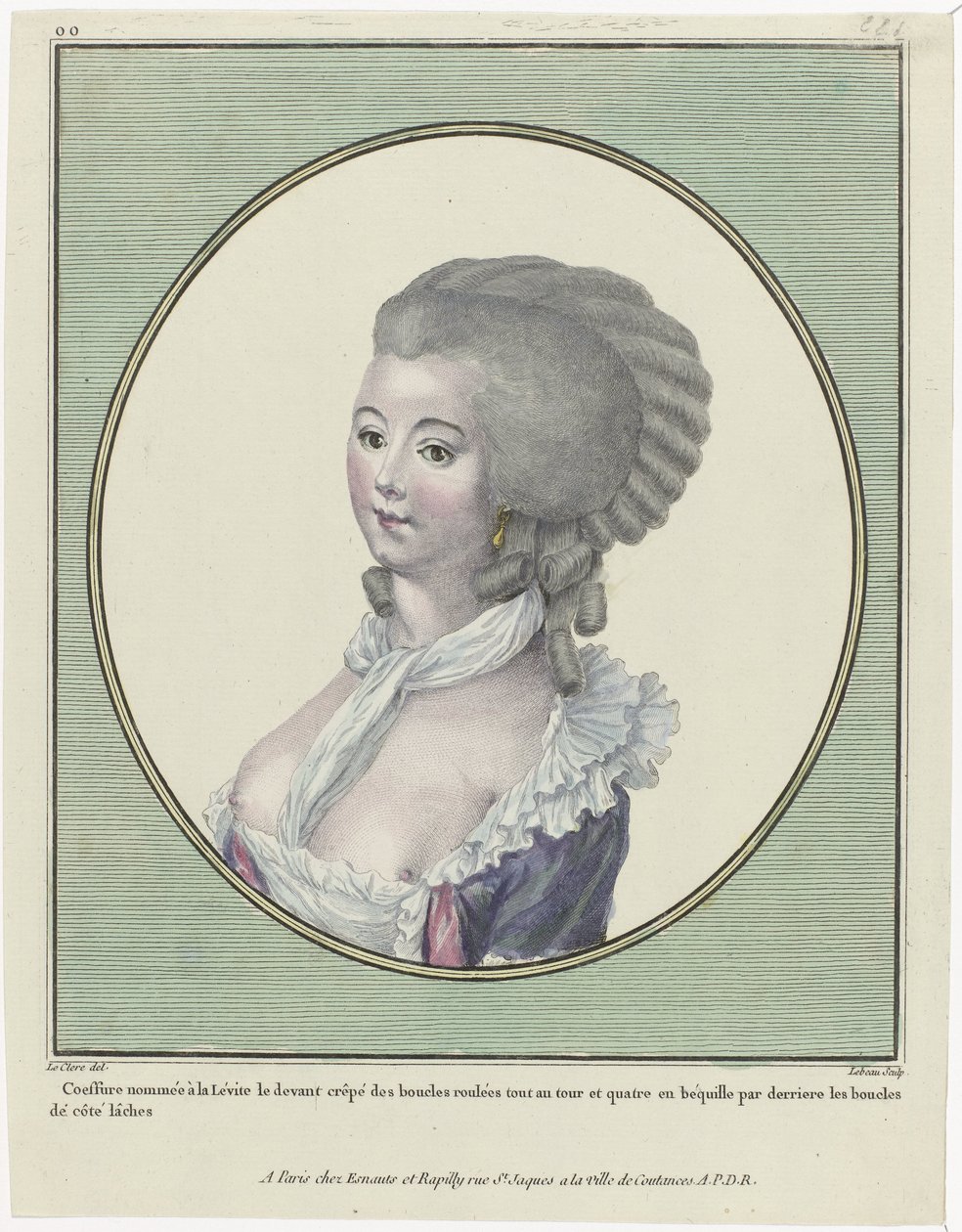 Gallery of Fashion and French Costumes, 1781: Hairstyle Named 