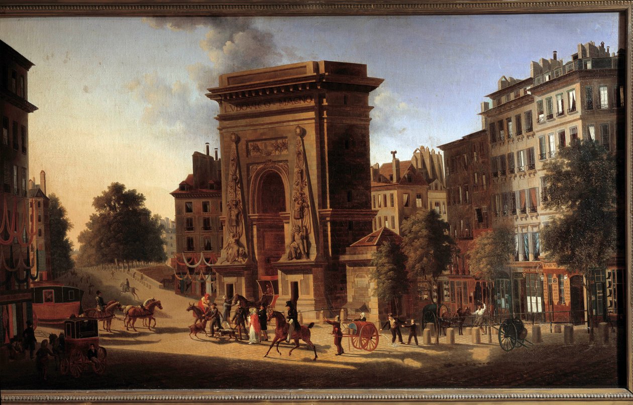The Saint Denis door. View of Paris. by Pierre Alexandre Pau de Saint Martin