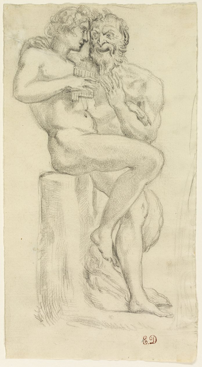 Study of a Nude Figure and a Faun by Pierre Andrieu