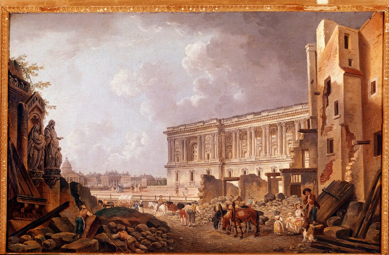 Fantastic view of the colonnade of the Louvre by Pierre-Antoine Demachy