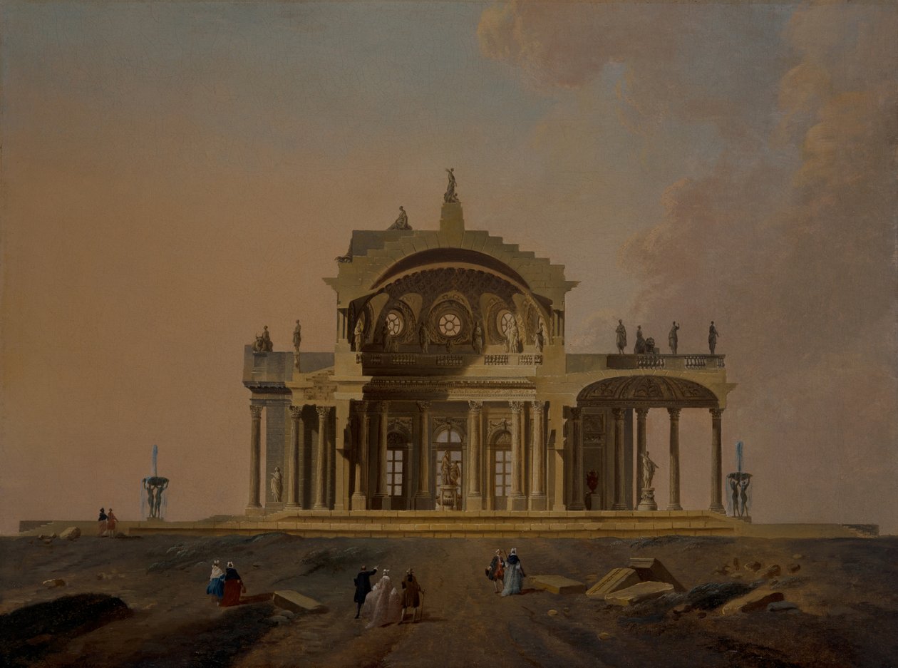 Fantastical Architectural Studies with Figures by Pierre Antoine Demachy