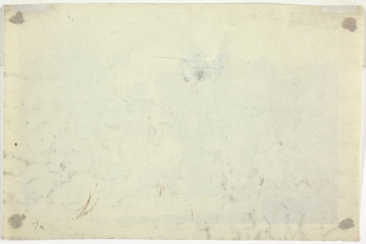 Sketch of Garden with a Ladder by Pierre Antoine Mongin