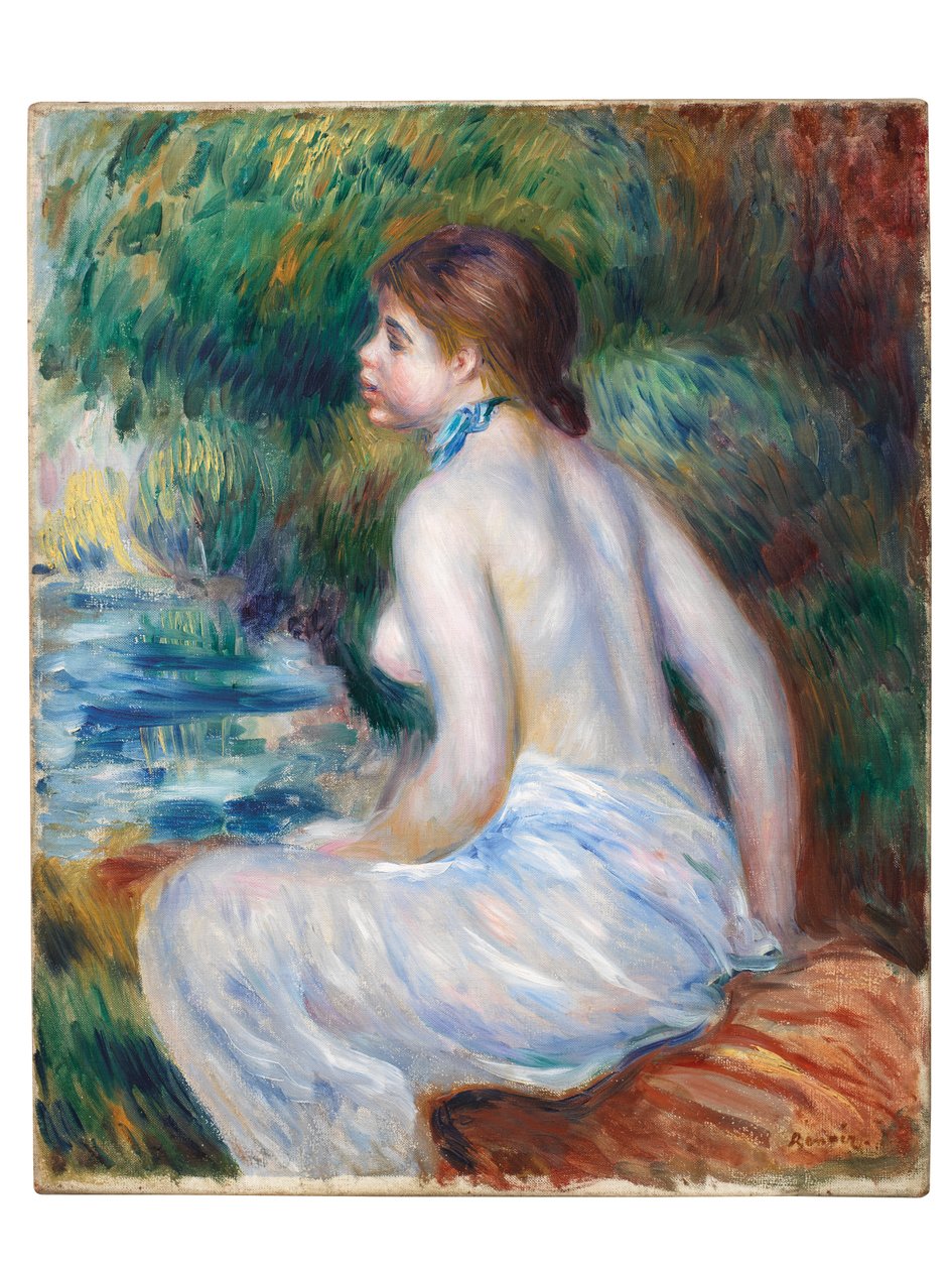 Bather sitting by Pierre Auguste Renoir