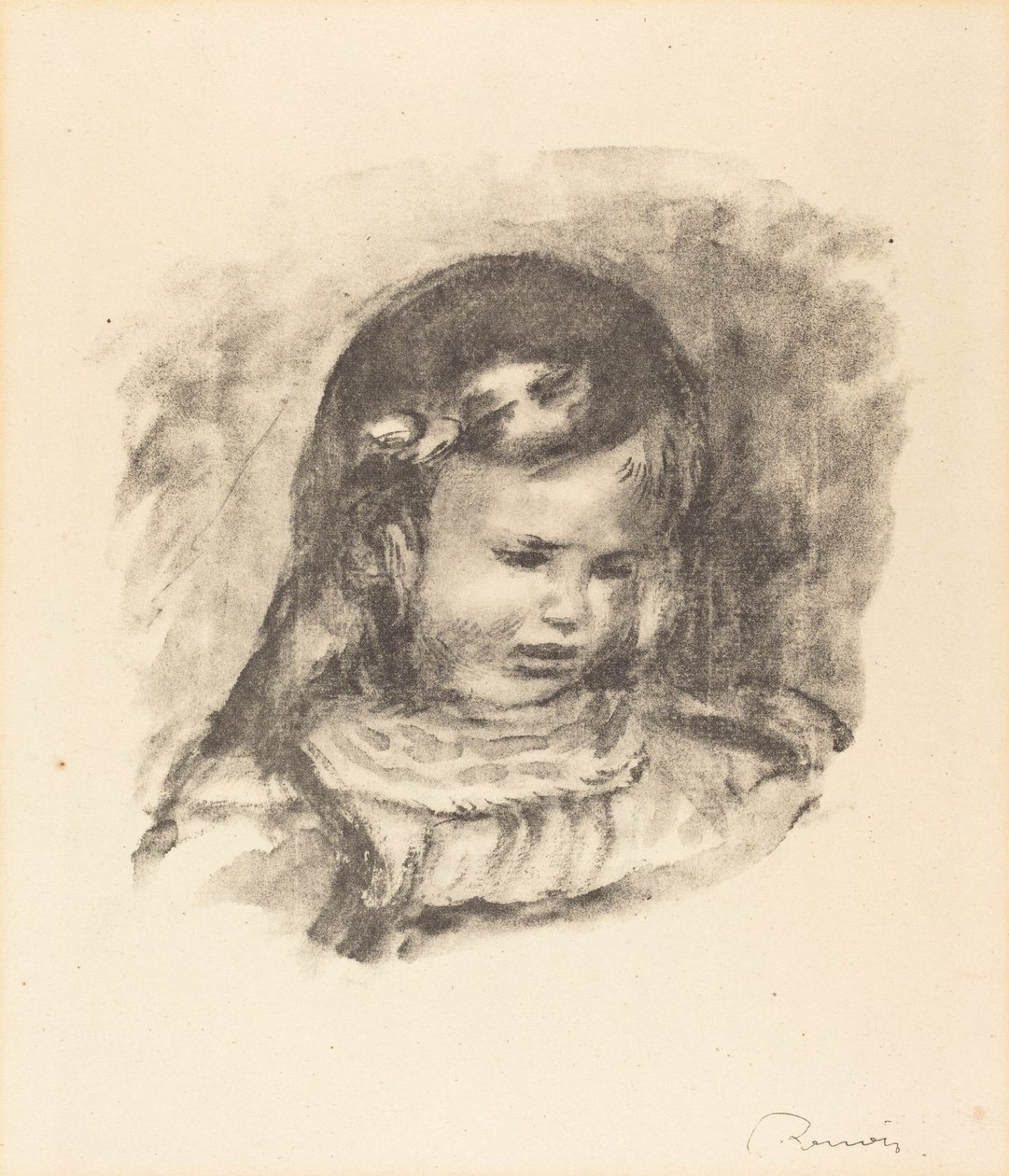 Claude Renoir, with Lowered Head, 1900s by Pierre Auguste Renoir