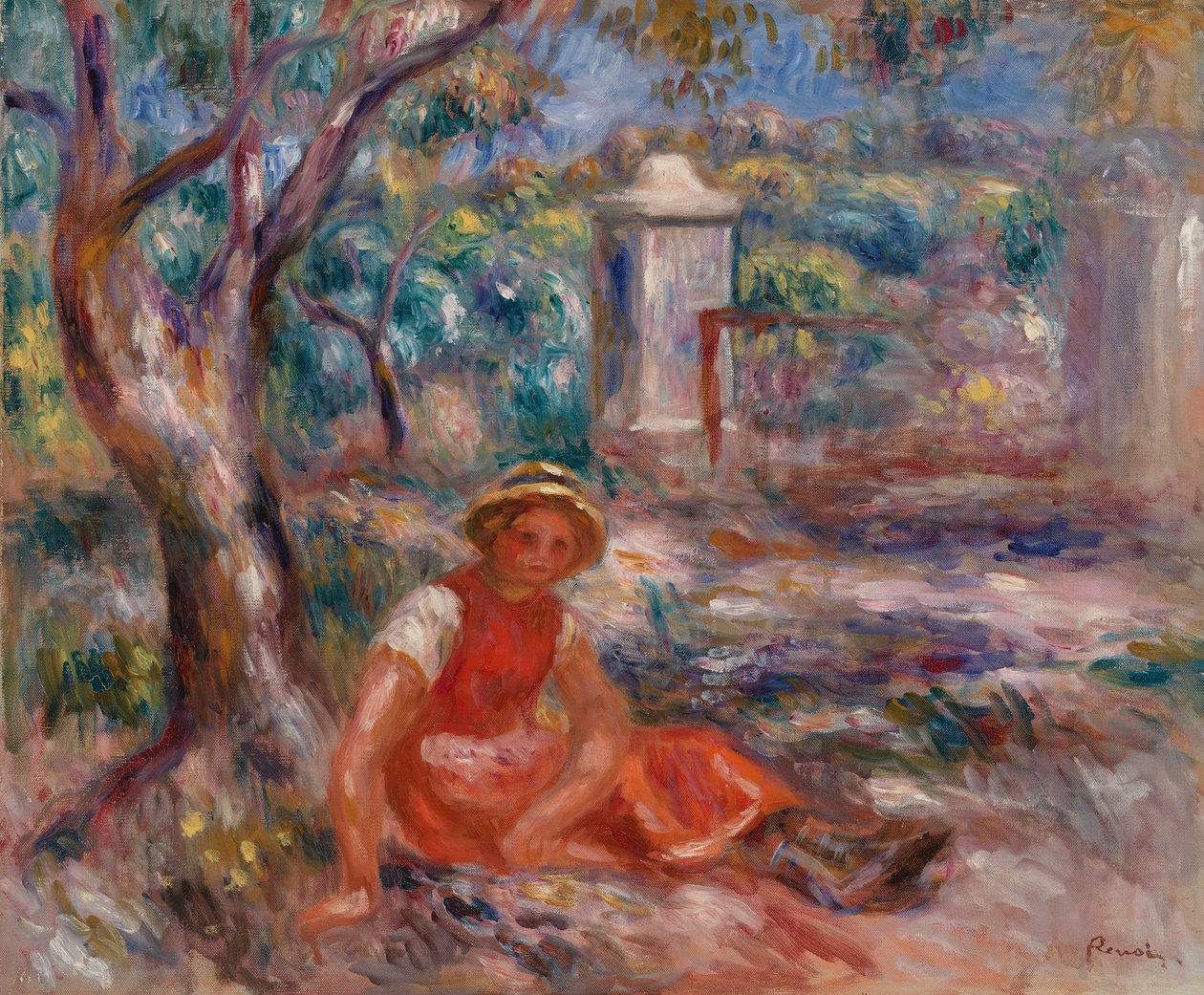 Girl at the Foot of a Tree by Pierre-Auguste Renoir