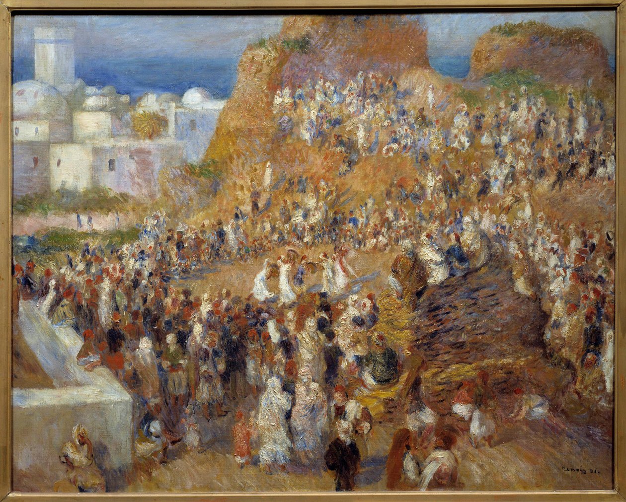 The mosque. Arab festival. Dance show and musicians in Algiers. Painting by Pierre Auguste Renoir by Pierre-Auguste Renoir