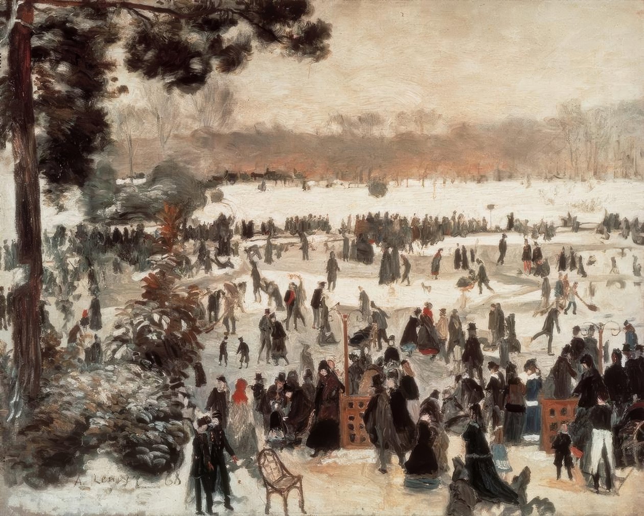 Skating at Longchamps by Pierre-Auguste Renoir