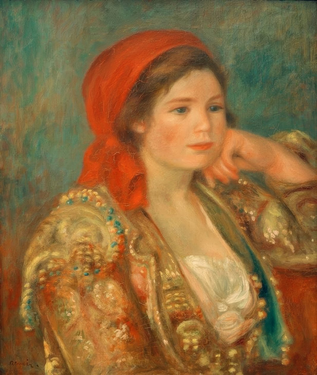 Girl with Spanish Jacket by Pierre-Auguste Renoir