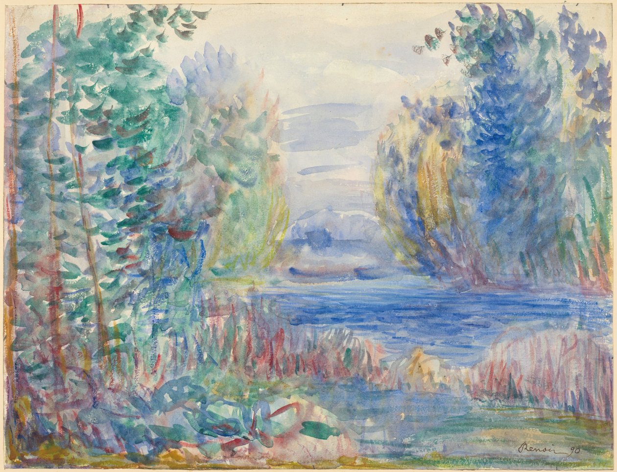 River Landscape by Pierre Auguste Renoir