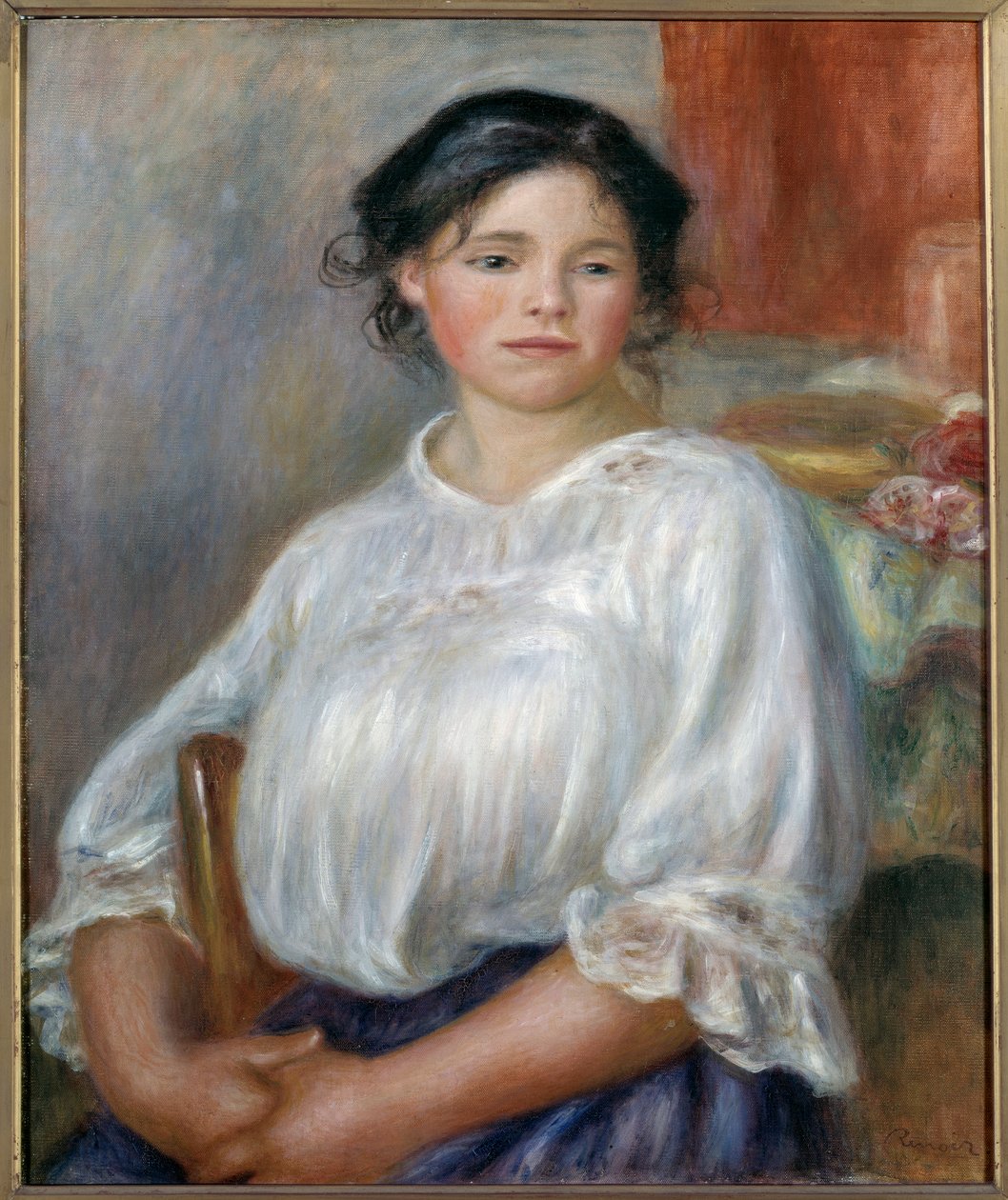 Sitting Young Girl. Around 1909 by Pierre-Auguste Renoir