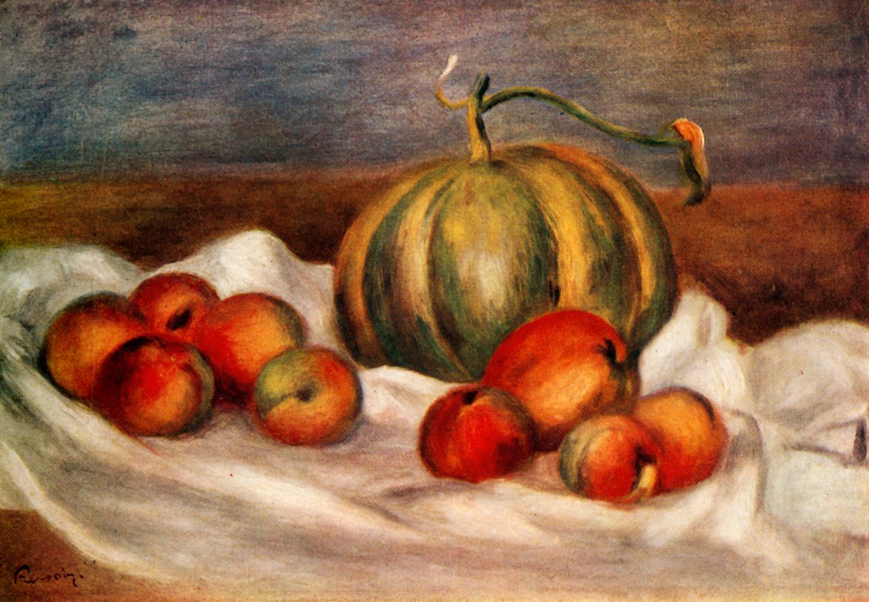 Still Life With Melon And Peaches by Pierre-Auguste Renoir