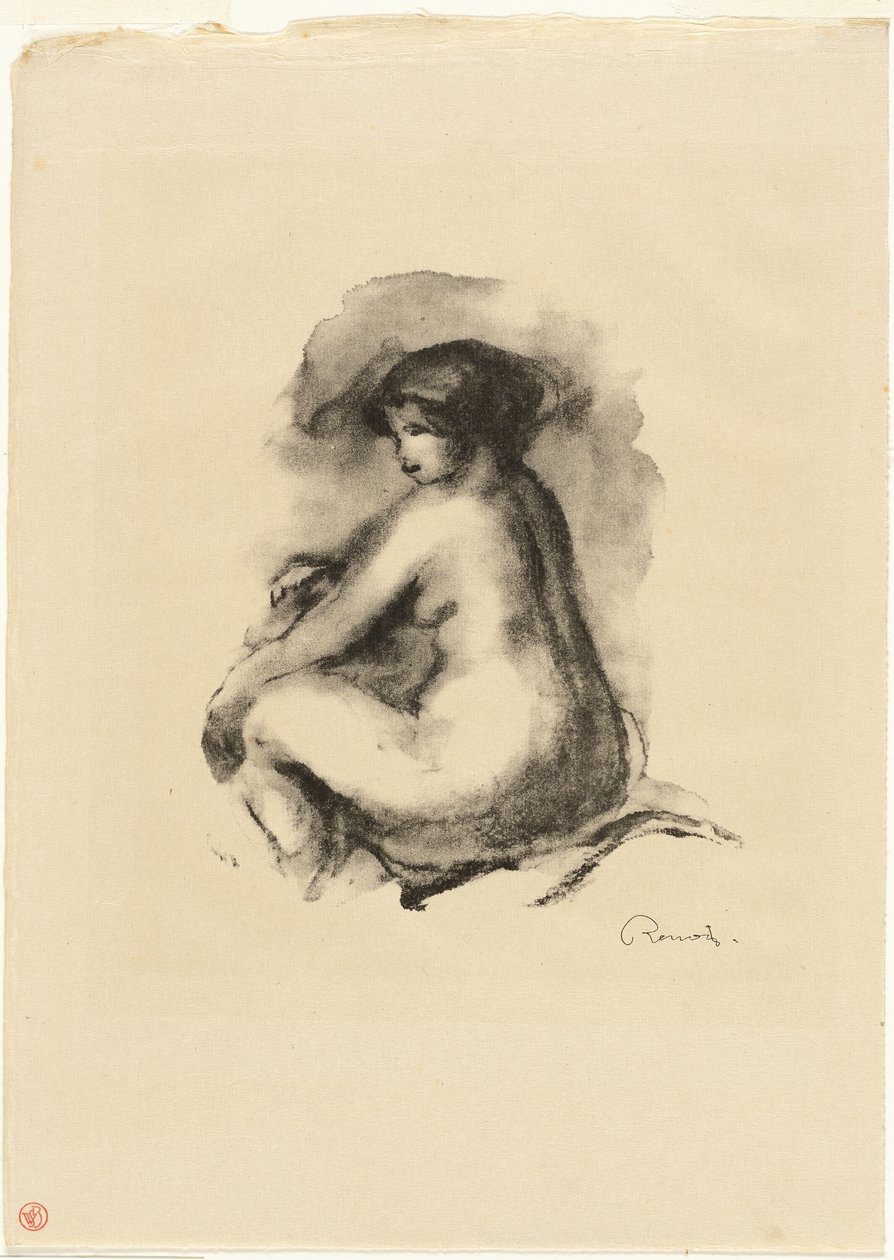 Study of Seated Nude Woman by Pierre-Auguste Renoir
