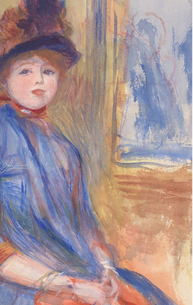 Young Girl in a Blue Dress by Pierre-Auguste Renoir