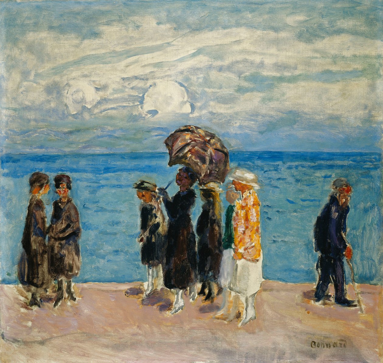 Promenaders at the Seaside by Pierre Bonnard