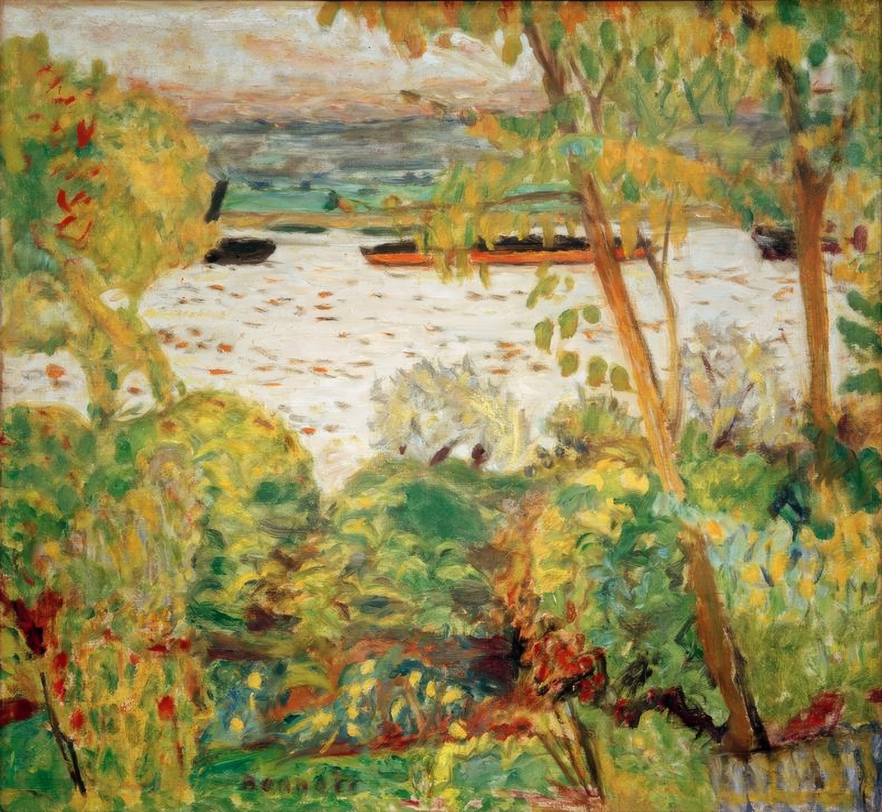 Tugboat at Vernon by Pierre Bonnard