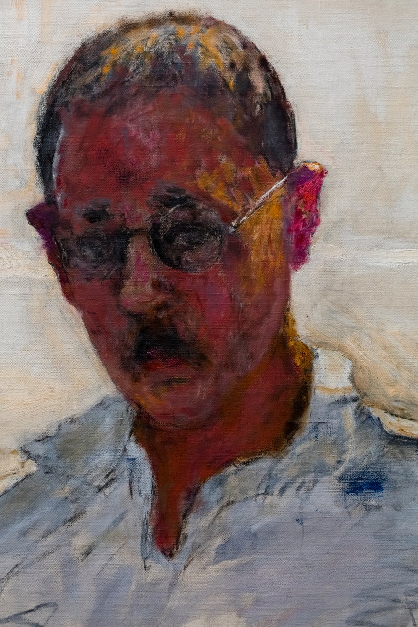 Self-Portrait on a White Background, Shirt with Open Collar (detail) by Pierre Bonnard