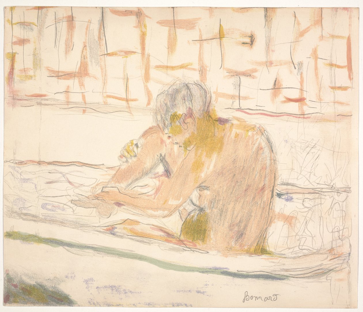 Woman Seated in Her Bath by Pierre Bonnard: Fine art print