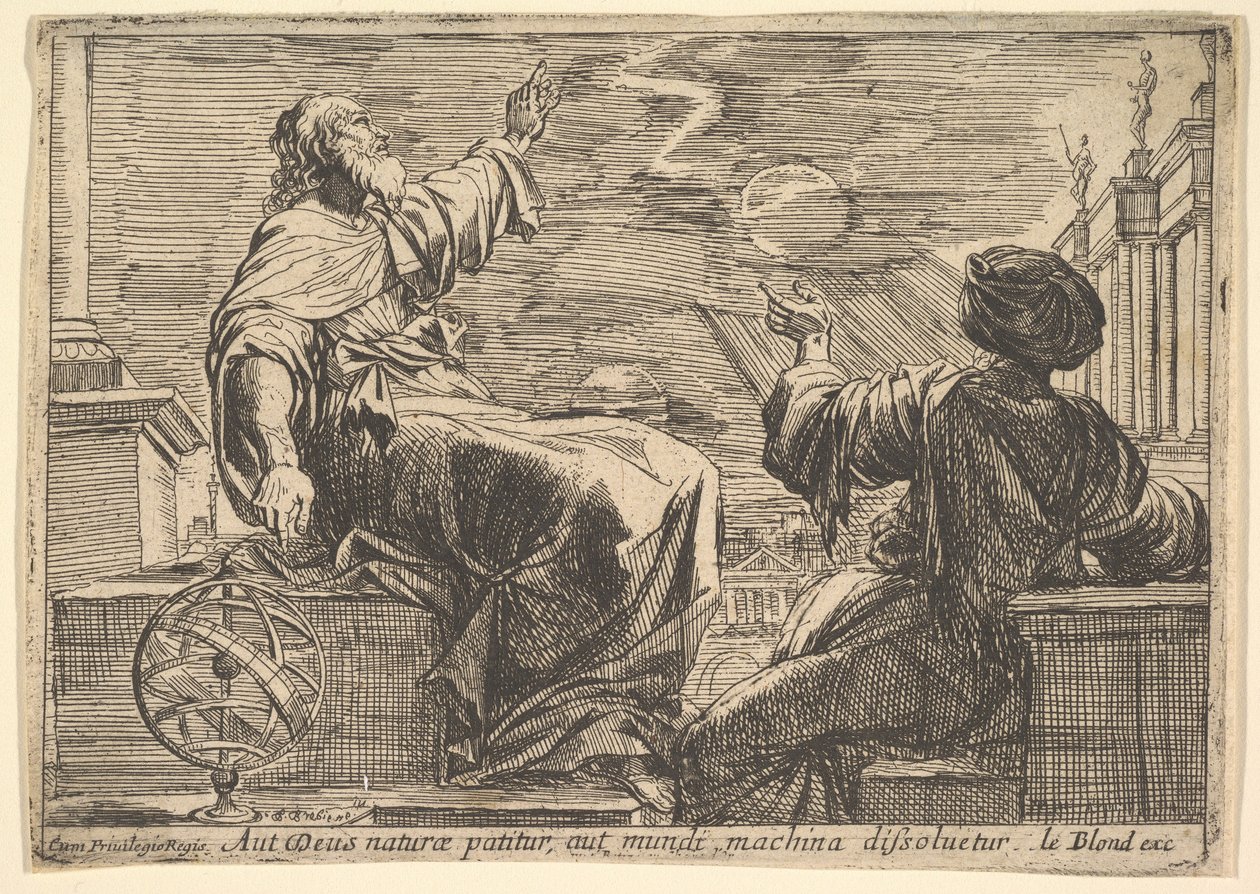 Two Philosophers Watching an Eclipse, 1615-42 by Pierre Brebiette