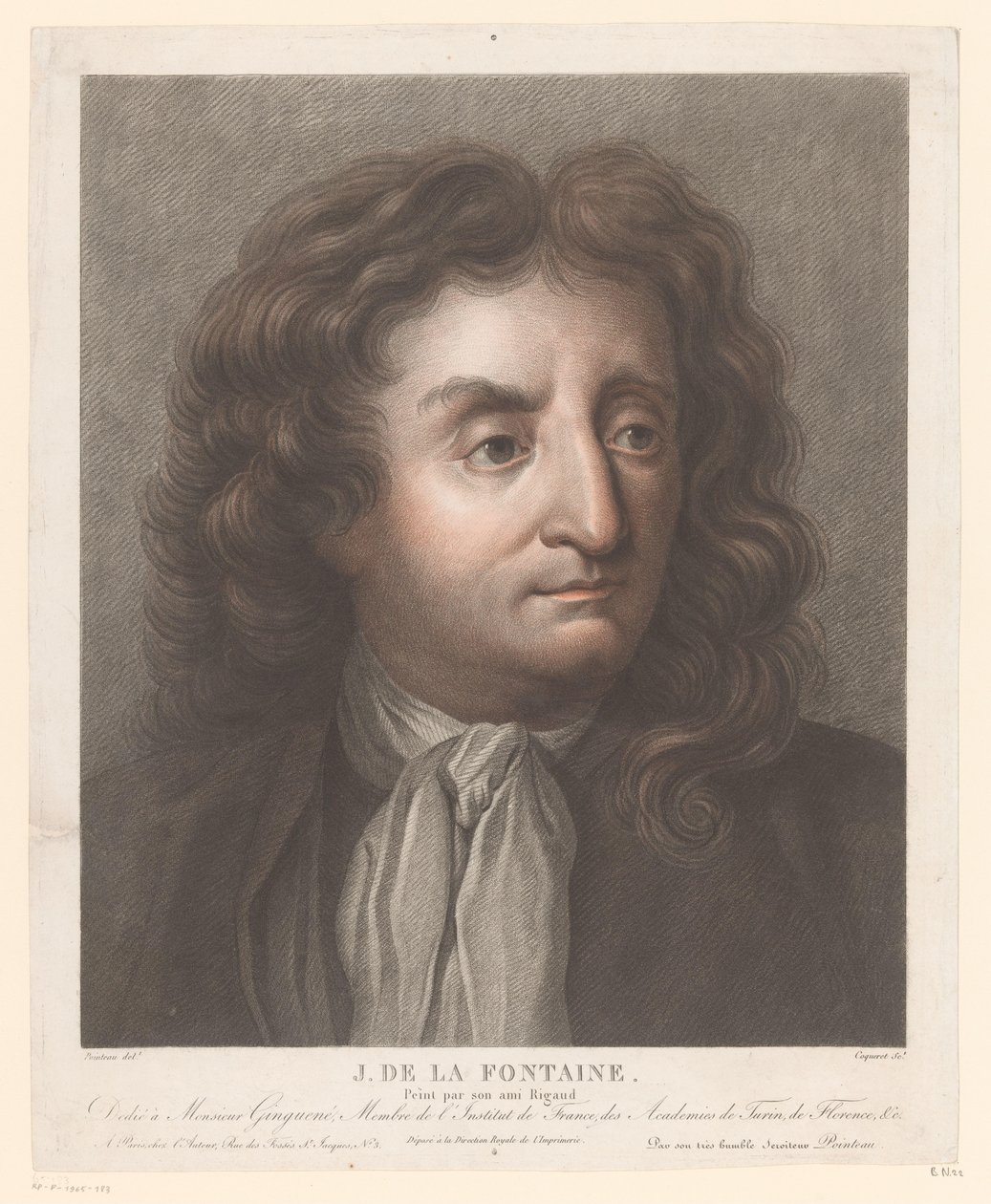 Portrait of Jean de La Fontaine by Pierre Charles Coqueret