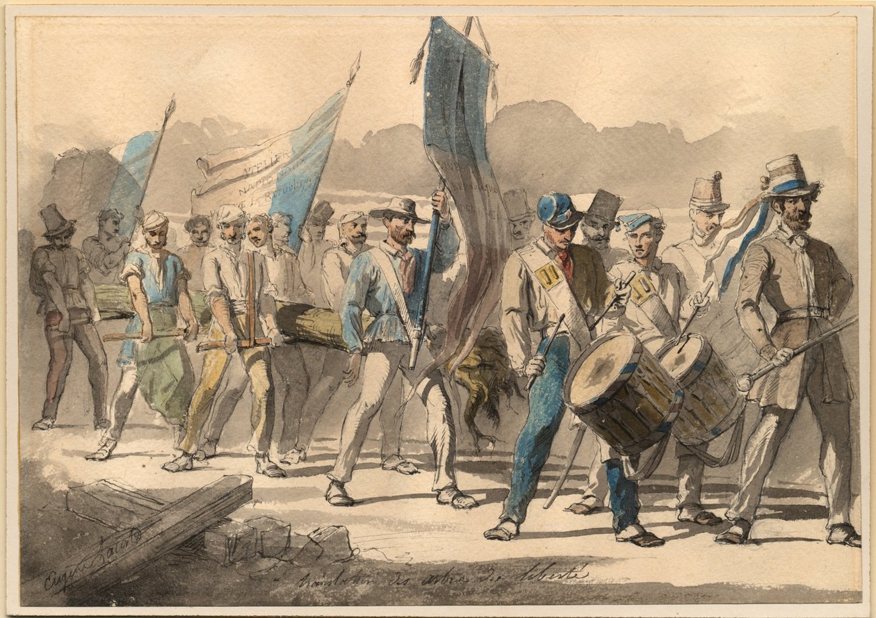 The Planting of a Tree of Liberty in France on 1848 by Pierre Eugène Lacoste