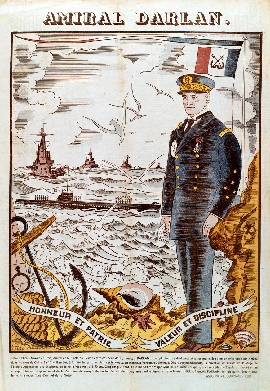 Admiral Francois Darlan, Commander of the French Navy by Pierre Falke