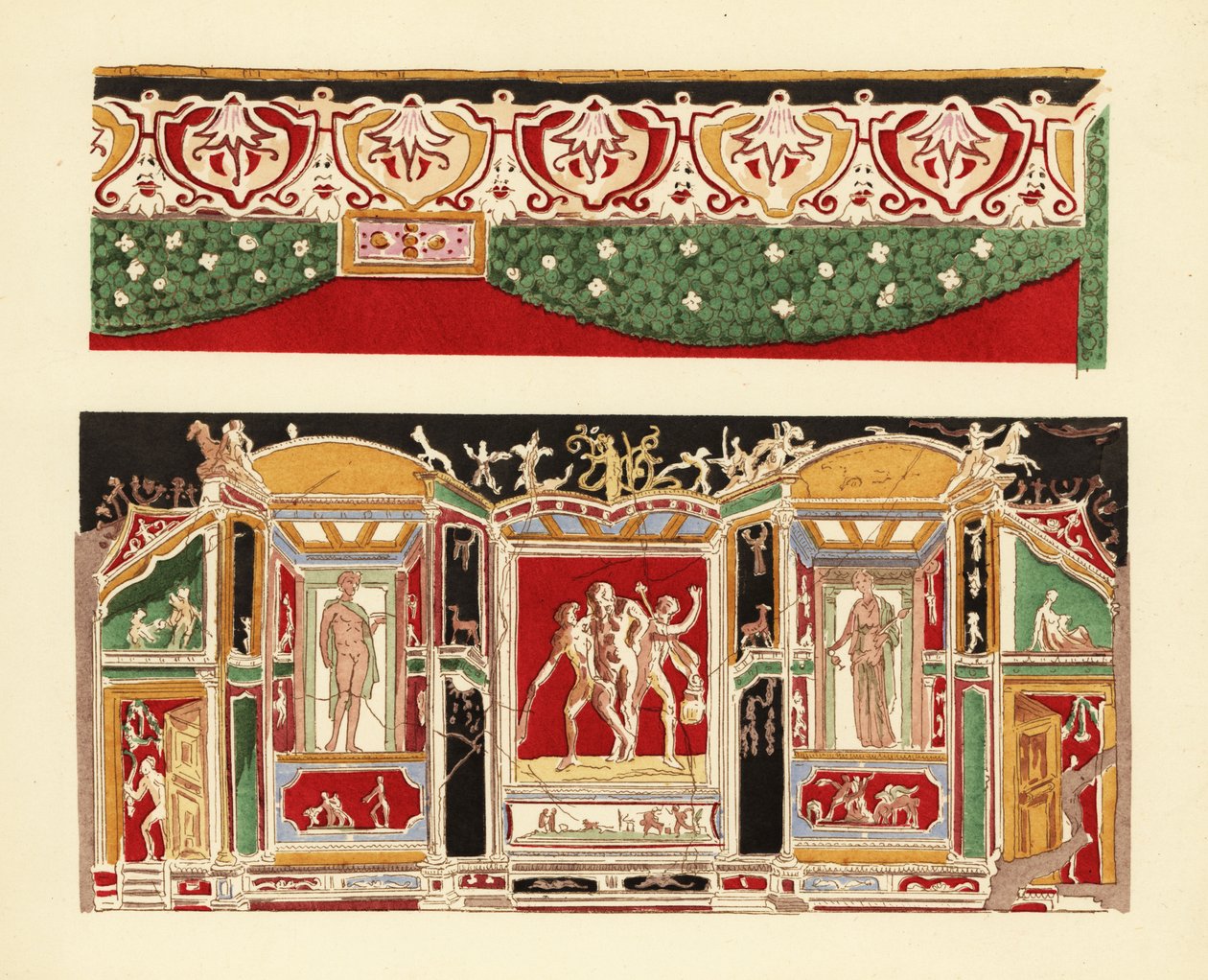 Colored stucco from Pompeii in the Museum of Naples by Pierre Gusman