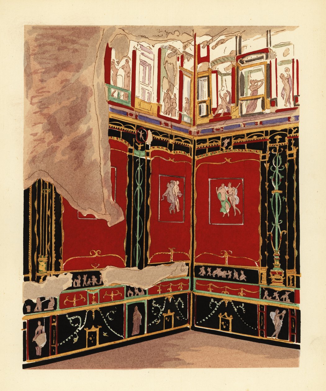 Exedra in the House of the Vetti, Pompeii by Pierre Gusman
