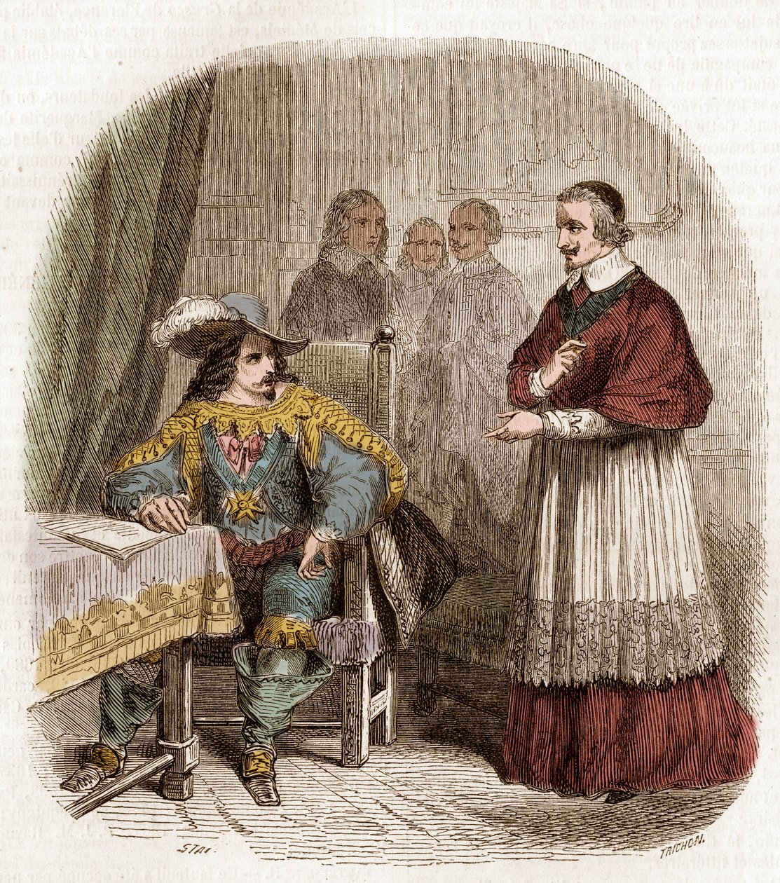 French King Louis XIII and Cardinal Richelieu Founding the Academie Francaise by Pierre Gustave Eugene Staal