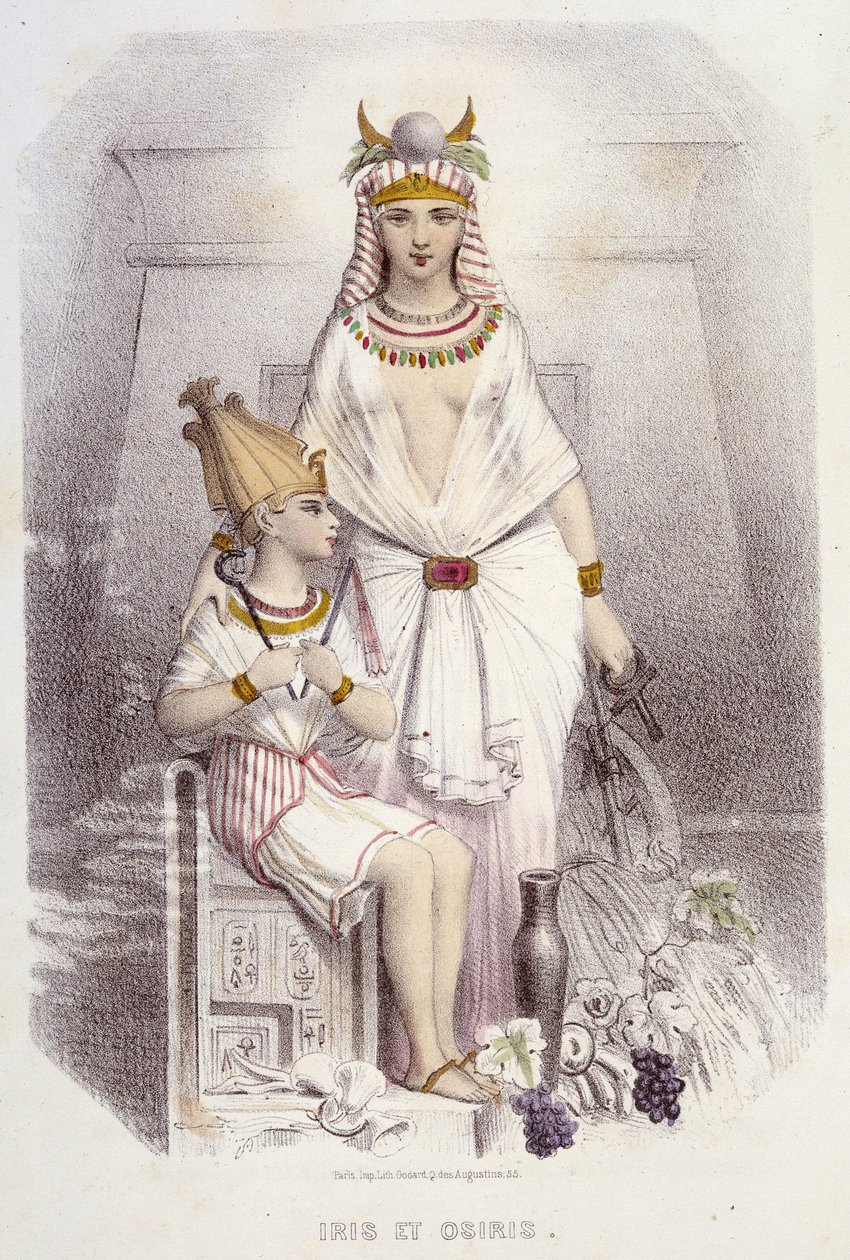 Isis and Osiris - in "Muses and Fairies", by Mery and Foelix, illustrated by G. Staal, ed. G. de Gonet by Pierre Gustave Eugene Staal