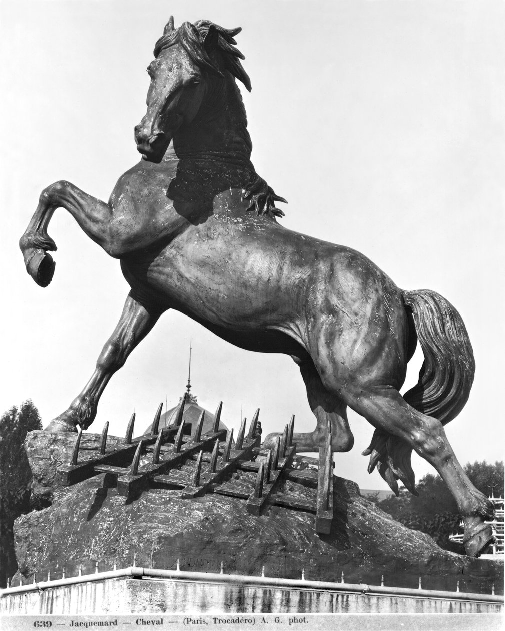 Horse with a Harrow, in Front of the First Palace of Trocadero Constructed for the Universal Exhibition in 1878 by Pierre Louis Rouillard
