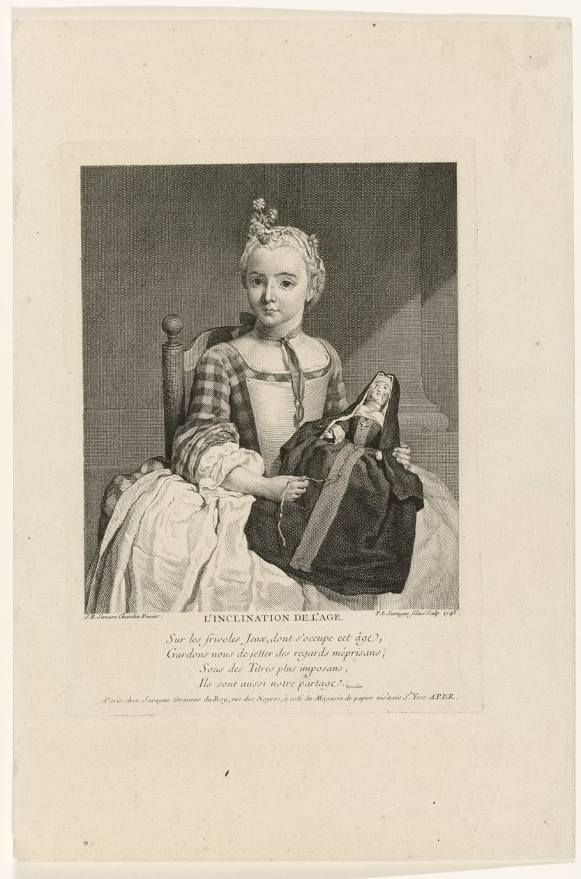 Girl with Doll Dressed as Nun by Pierre Louis Surugue