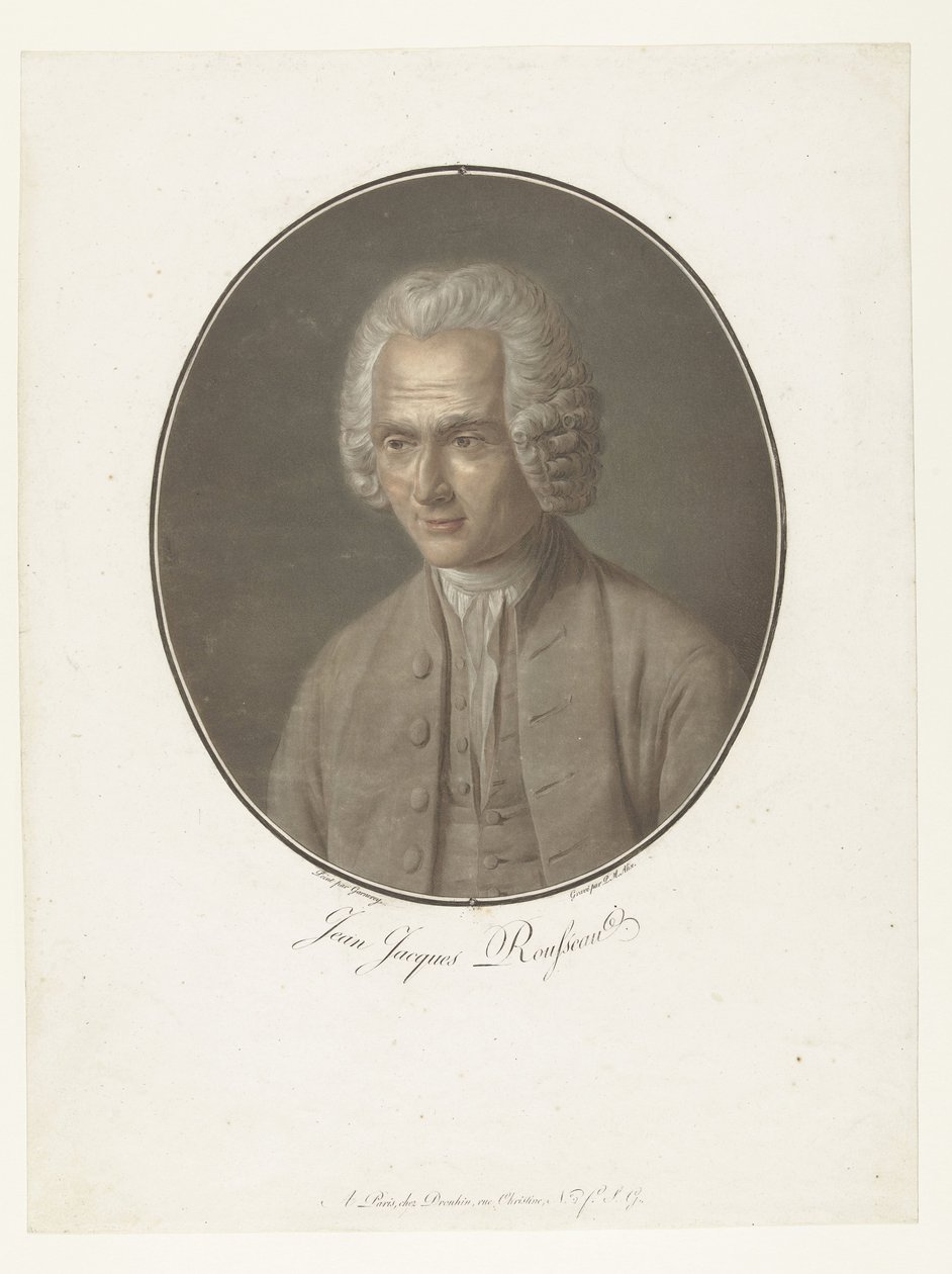Portrait of Jean-Jacques Rousseau (series title: Collection of Great Men) by Pierre Michel Alix