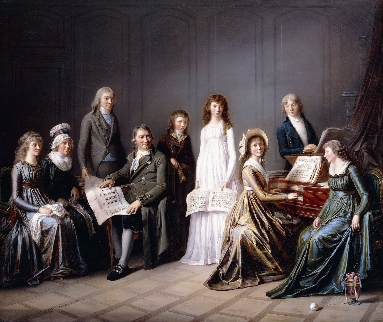 Portrait of Johann Burki, Commissaire General of the Canton of Berne, and His Family by Pierre Nicolas Legrand