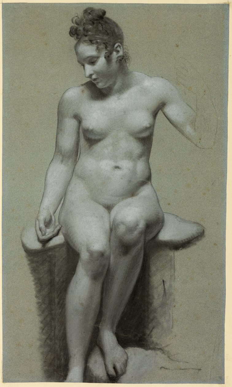 Seated Female Nude by Pierre Paul Prud