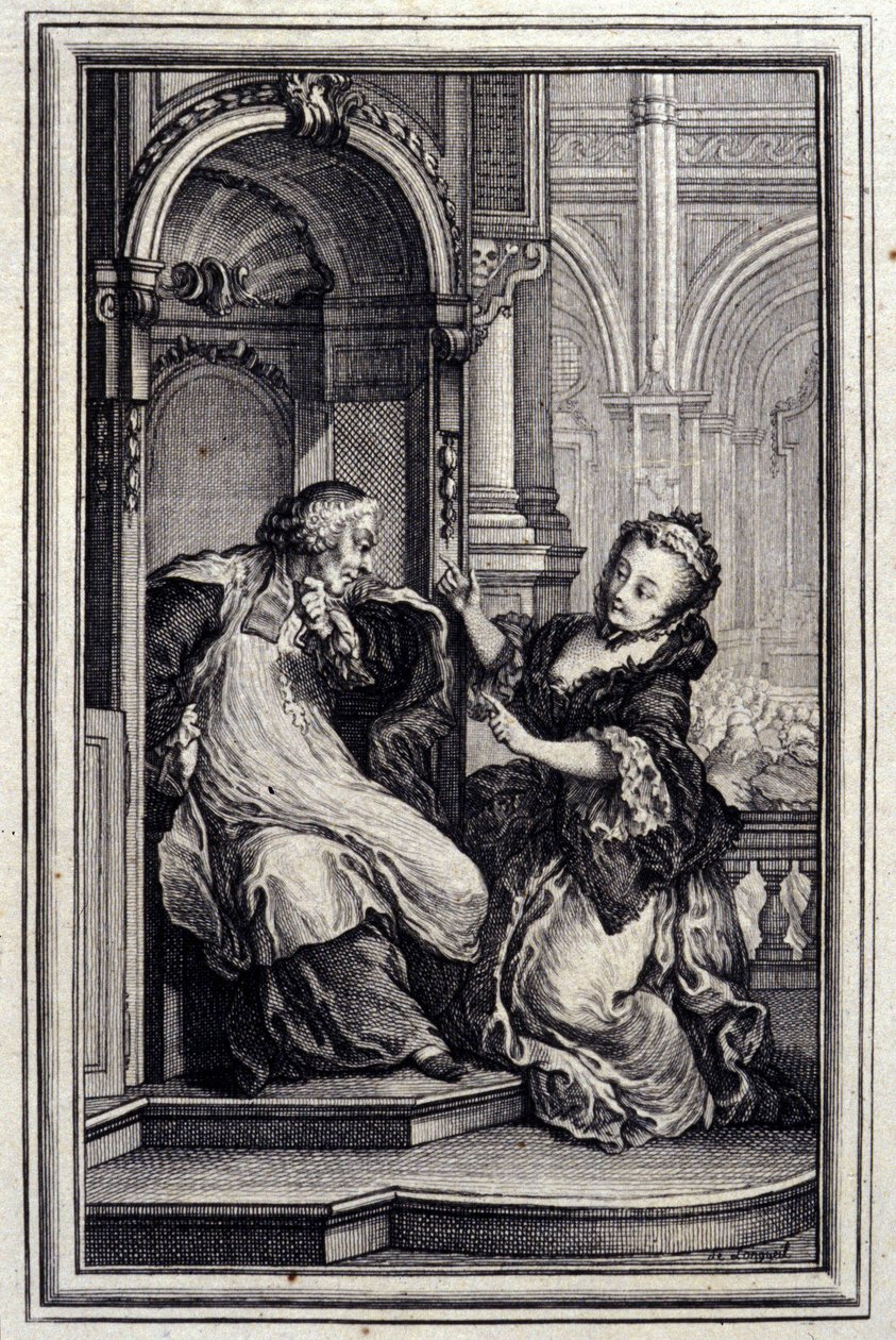 Le Mari confessor (Illustration by P.P. Choffard) by Pierre Philippe Choffard