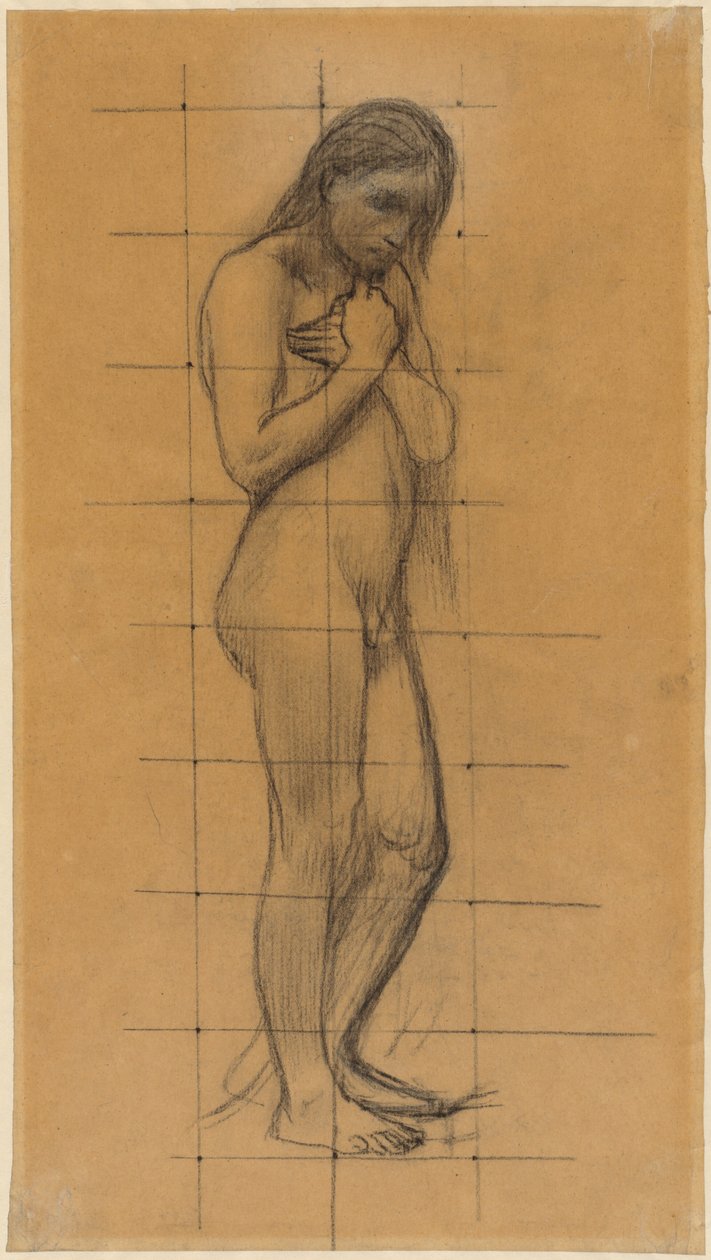A Standing Male Nude by Pierre Puvis de Chavannes