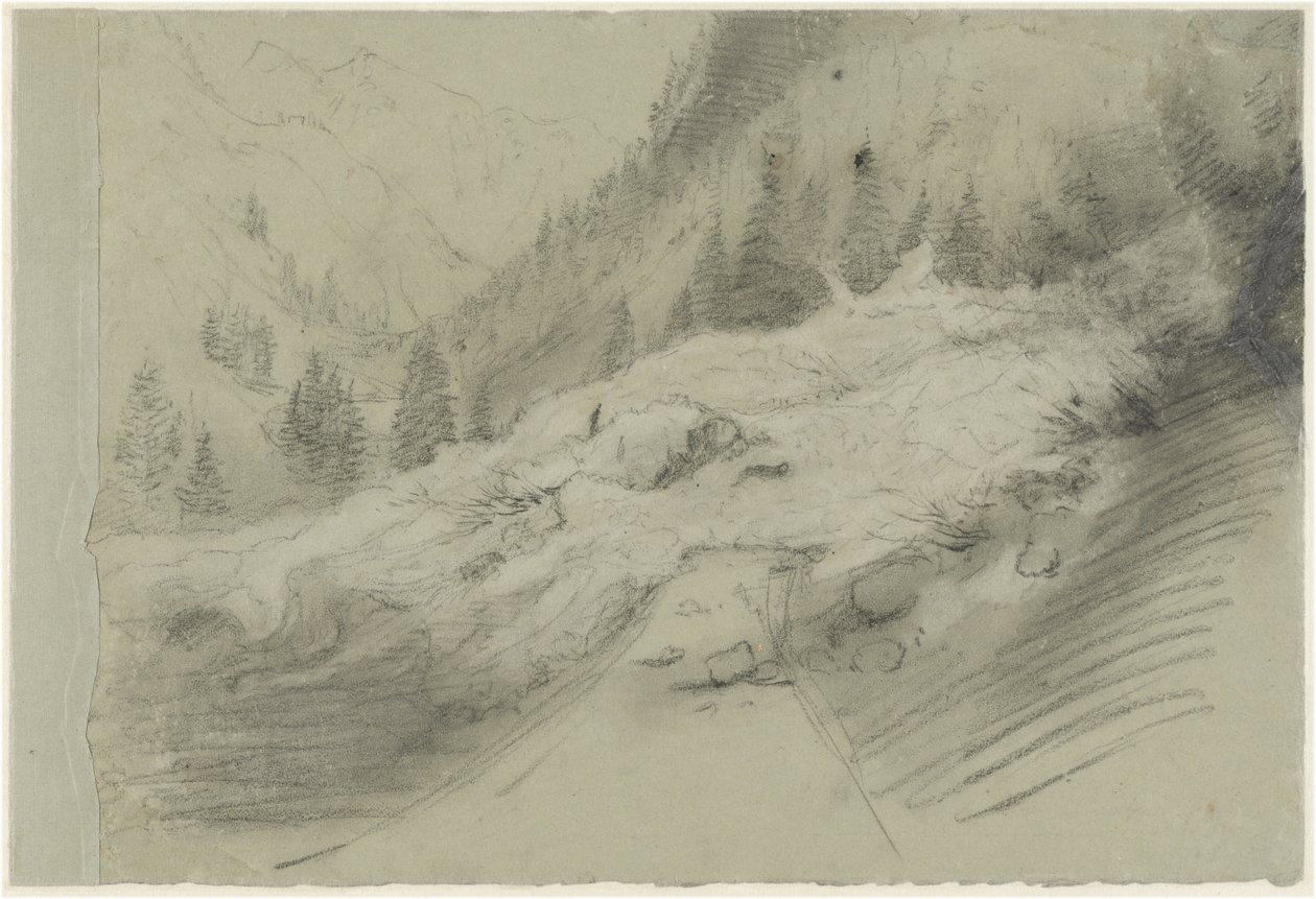 Avalanche in an Alpine Landscape, c.1870 by Pierre Puvis de Chavannes