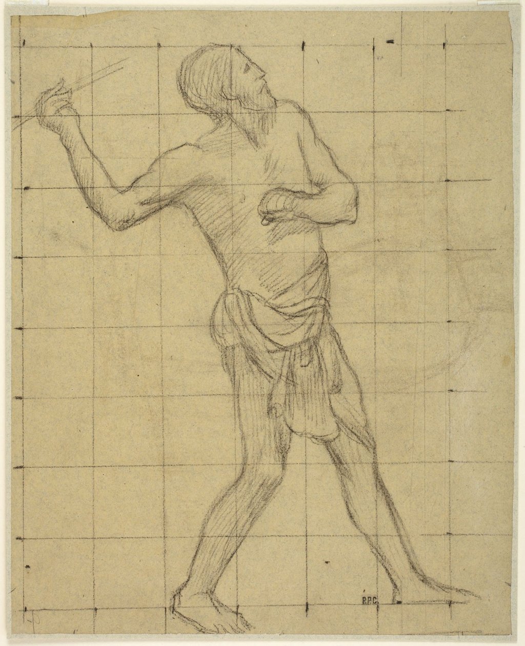 Picardian Lance-Thrower, Study for Pro Patria Ludus, Amiens, Musée de Picardie by Pierre Puvis de Chavannes