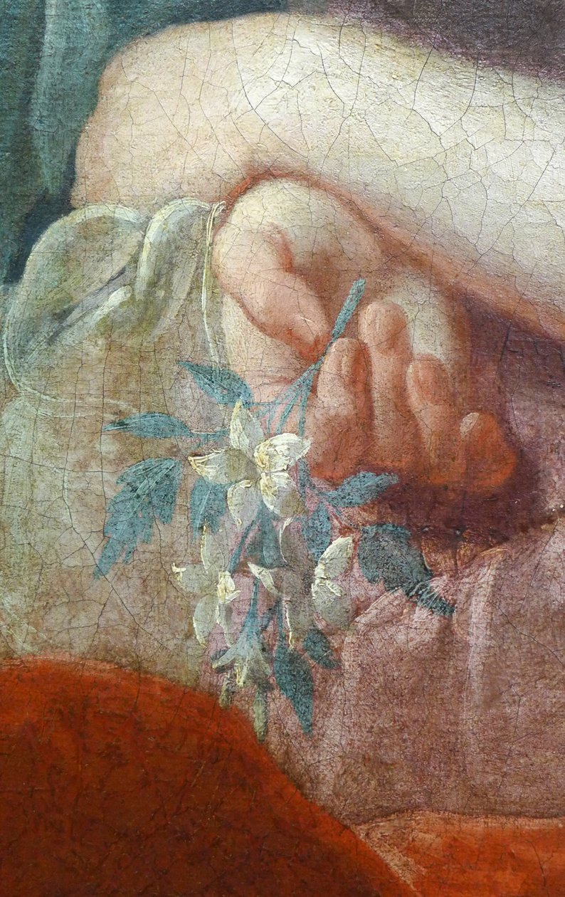 Hand of a Young Woman Holding a Flowering Branch (detail) by Pierre Subleyras