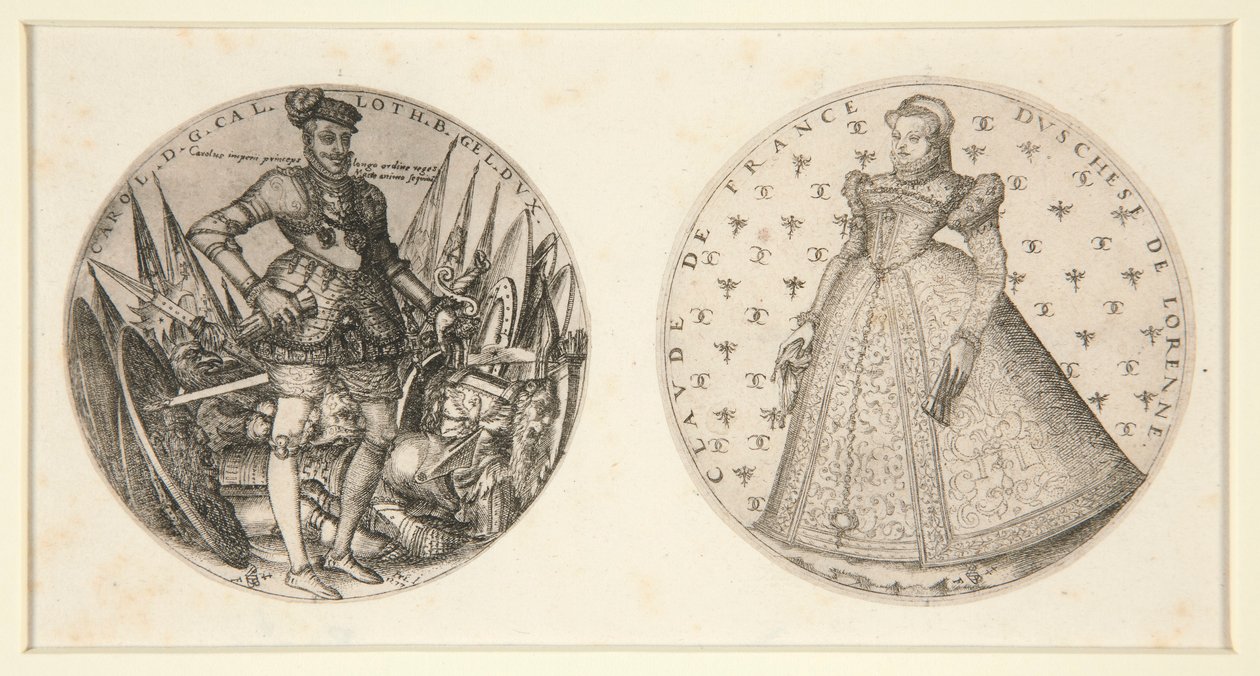 Charles III Duke of Lorraine & Claude of France by Pierre Woeiriot