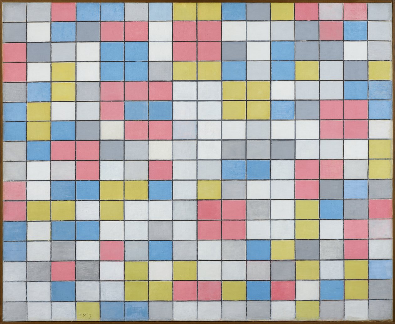 Composition with Grid 9: Checkerboard Composition with Light Colours, 1919 by Piet Mondrian