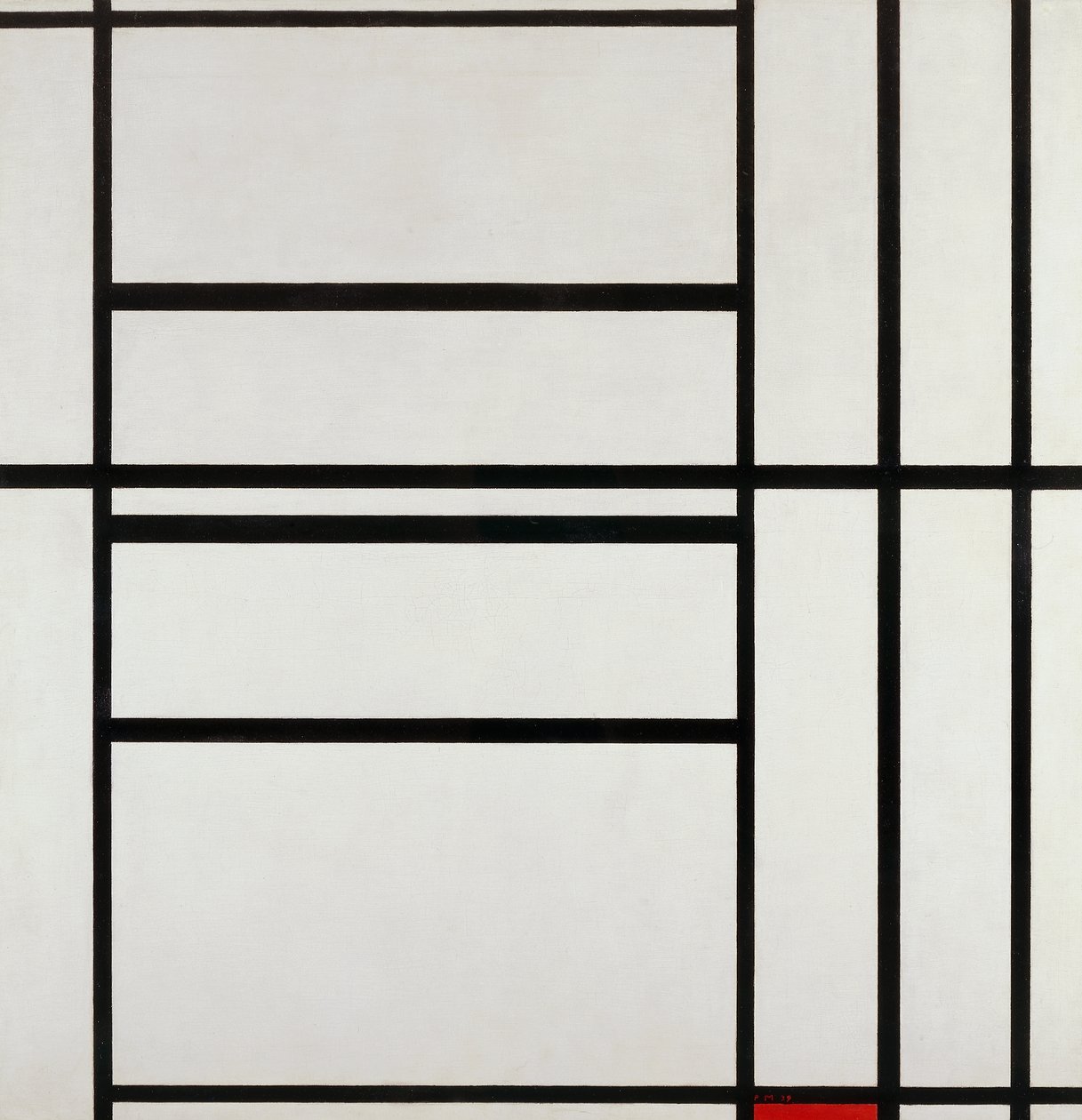 Composition No 1 with gray and red 1938, by Piet Mondrian by Piet Mondrian