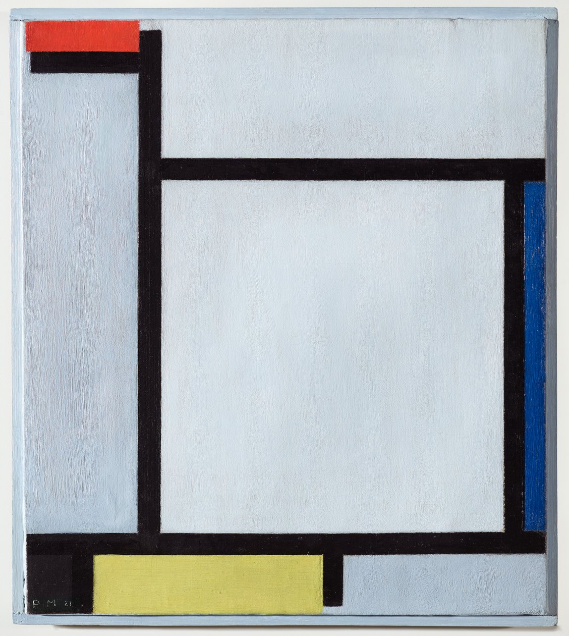 Composition with Red, Blue, Black, Yellow and Grey