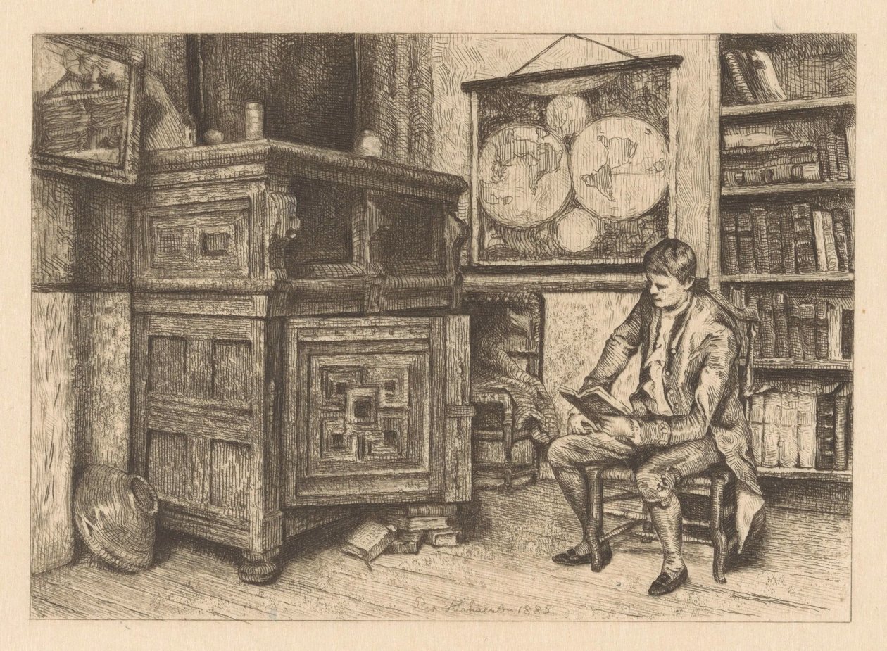 Man Reading in an Interior by Piet Verhaert