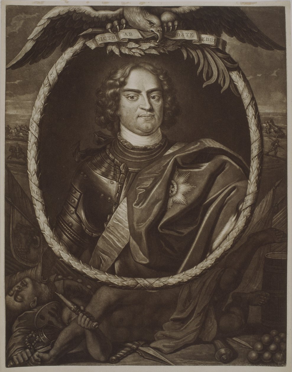 Augustus II (1670-1733) King of Poland, 1709 by Pieter Schenk