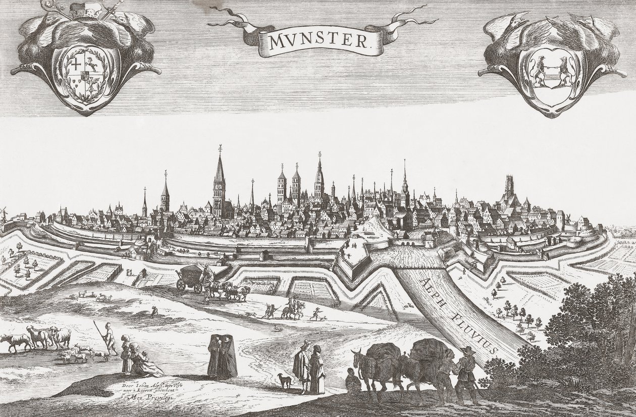 Panorama of Munster, Germany by Pieter (after) Nolpe