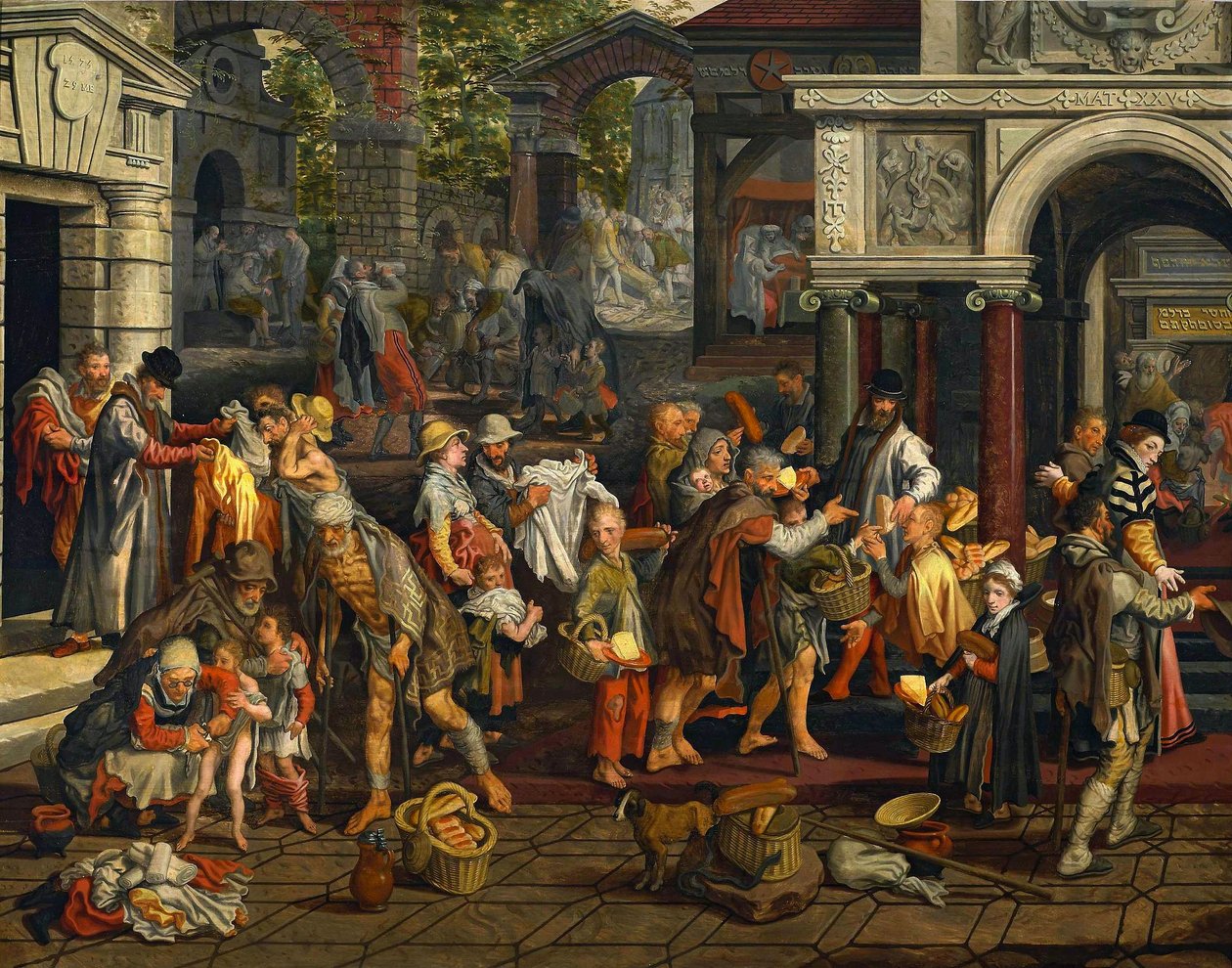 Christian Deeds of Mercy (Matthew 25:35-36) by Pieter Aertsen
