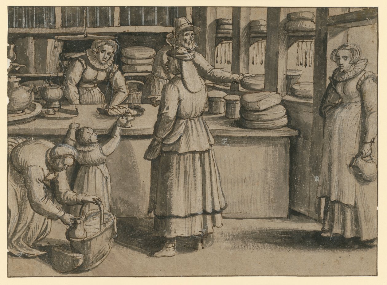 The Interior of a Milk and Cheese Shop by Pieter Aertsen